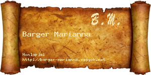 Barger Marianna névjegykártya